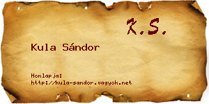 Kula Sándor névjegykártya
