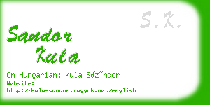 sandor kula business card